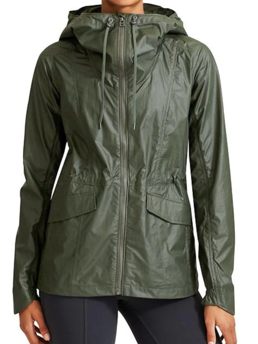 Athleta Olive Green Hooded Utility Jacket